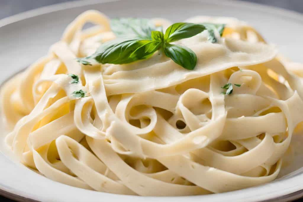 Fettuccini Alfredo  meatless pasta meal for Lent
