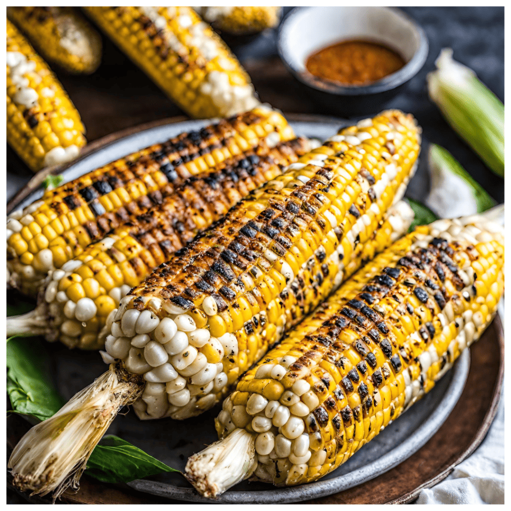 platter of grilled corn on the cob
